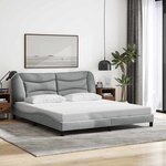 vidaXL Cadre de lit sans matelas Hvar gris clair 180x200 cm tissu