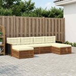 vidaXL Ensembles de canapés avec coussin 6 Pièces Bois d'Acacia Massif