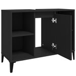 vidaXL Meuble d'évier noir 80x33x60 cm bois d'ingénierie