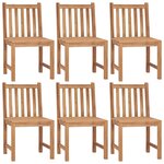 vidaXL Chaises de jardin lot de 6 avec coussins Bois de teck massif