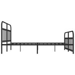 vidaXL Cadre de lit métal sans matelas avec pied de lit noir 183x213cm