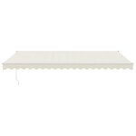 vidaXL Auvent rétractable crème 5x3 m tissu et aluminium