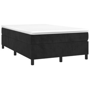 vidaXL Sommier à lattes de lit avec matelas noir 120x190 cm velours