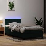 vidaXL Sommier à lattes de lit et matelas et LED vert foncé 80x220 cm velours
