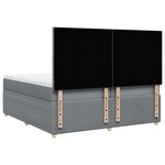 vidaXL Sommier à lattes de lit avec matelas Gris clair 200x200cm Tissu