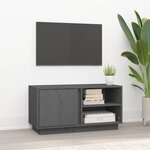 vidaXL Meuble TV Gris 80x35x40 5 cm Bois de pin massif