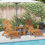 vidaXL Chaises Adirondack de jardin repose-pieds lot de 2 Bois acacia