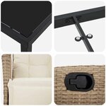 vidaXL Ensemble de salle à manger pour jardin 3 Pièces Beige polyrotin