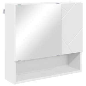 vidaXL Armoire Miroir Blanc 59 x 17 x 55 cm Bois d'ingénierie