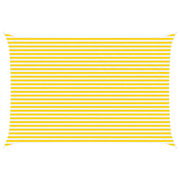 vidaXL Voile d'ombre Jaune et blanc 4 x 6 m 100   polyester Oxford