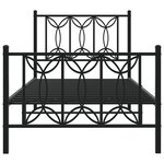 vidaXL Cadre de lit métal sans matelas avec pied de lit noir 90x190 cm