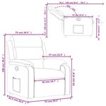 vidaXL Fauteuil inclinable Crème Velours