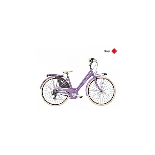 Velo cottage 28 femme 6v alu rouge h44