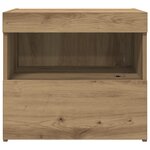 vidaXL Table de chevet avec lumières LED Chêne artisanal 50x40x45 cm