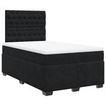 vidaXL Sommier à lattes de lit avec matelas noir 120x190 cm velours