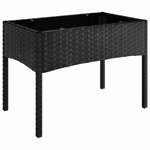 vidaXL Salon de jardin 4 Pièces avec coussins Noir Résine tressée