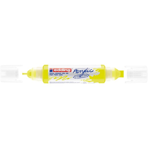 Marqueur acryl 3d dble pointe 5400 jaune fluOrescent 2-3 mm  5-10 mm EDDING