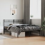 vidaXL Cadre de lit métal sans matelas avec tête de lit noir 140x200cm
