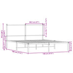 vidaXL Cadre de lit en métal sans matelas chêne fumé 140x190 cm
