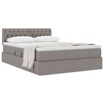 vidaXL Lit avec rangement et matelas avec matelas Taupe 140 x 200 cm