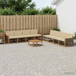 vidaXL Ensemble de canapés d'extérieur 9 Pièces Naturel et Beige