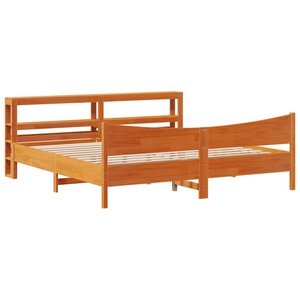 vidaXL Cadre de lit et tête de lit cire marron 180x200 cm bois de pin