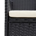 vidaXL Mobilier à dîner de jardin et coussins 7Pièces Résine tressée Noir