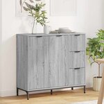 vidaXL Buffet Sonoma gris 89 5 x 33 x 82 cm Bois d'ingénierie