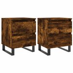 vidaXL Tables de chevet 2 Pièces chêne fumé 40x35x50 cm bois ingénierie