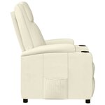 vidaXL Fauteuil inclinable Blanc crème Similicuir