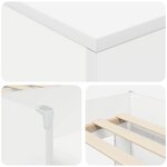 vidaXL Cadre de lit en loft avec armoire 3 Pièces Blanc Bois d'ingénierie