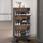 vidaXL Armoire à chaussures HAMAR Gris clair 59 5x35x117 cm Pin massif