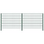 vidaXL Panneau de clôture avec poteaux Fer 3 4 x 1 2 m Vert