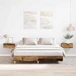 vidaXL Cadre de lit sans matelas vieux bois 140x200 cm bois ingénierie