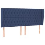 vidaXL Tête de lit avec oreilles Bleu 203x23x118/128 cm Tissu
