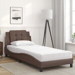vidaXL Cadre de lit sans matelas Zadar marron 100x200 cm similicuir