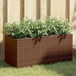 vidaXL Jardinières avec 2 pots 2 Pièces marron 72x30x32 cm résine tressée