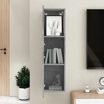 vidaXL Meuble TV Gris béton 30 5x30x110 cm Bois d’ingénierie