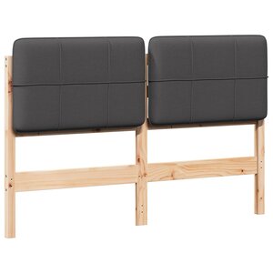 vidaXL Tête de lit capitonnée Brun et gris foncé 160 cm Pin massif