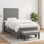 vidaXL Sommier à lattes de lit avec matelas Gris foncé 80x200 cm Tissu
