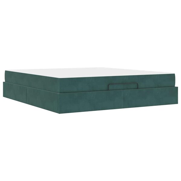 vidaXL Cadre de lit Vert foncé 180 x 200 cm Velours