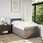 vidaXL Sommier à lattes de lit avec matelas Taupe 80x200 cm Tissu