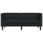 vidaXL Canapé Chesterfield Argyle Noir 174 x 74.5 x 70.5 cm Faux cuir