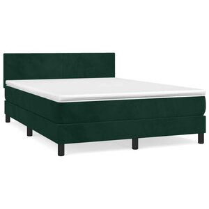 vidaXL Sommier à lattes de lit et matelas Vert foncé 140x200cm Velours