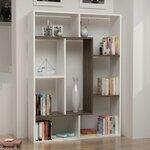 Homemania bibliothèque liam 100x22x136 cm blanc et noyer