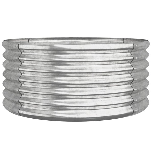 vidaXL Jardinière de jardin Acier enduit de poudre 80x80x36 cm Argenté