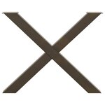 vidaXL Pieds de table à manger en forme de X  2 pièces  acier naturel  90 x (72-73) cm