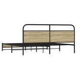 vidaXL Cadre de lit en métal sans matelas chêne sonoma 200x200 cm