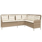 vidaXL Salon de jardin avec coussins 2 Pièces beige résine tressée