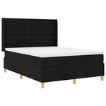 vidaXL Lit à ressorts avec matelas Noir 140 x 190 cm tissu